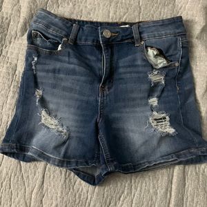 Ripped Denim Shorts
